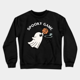 Spooky game, ghost playing basketball. Halloween Crewneck Sweatshirt